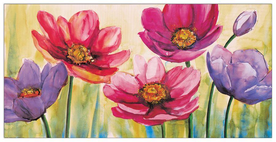 artopweb Tartagni - Fantasia Di Anemoni Decorative MDF Panel (100x50cm)