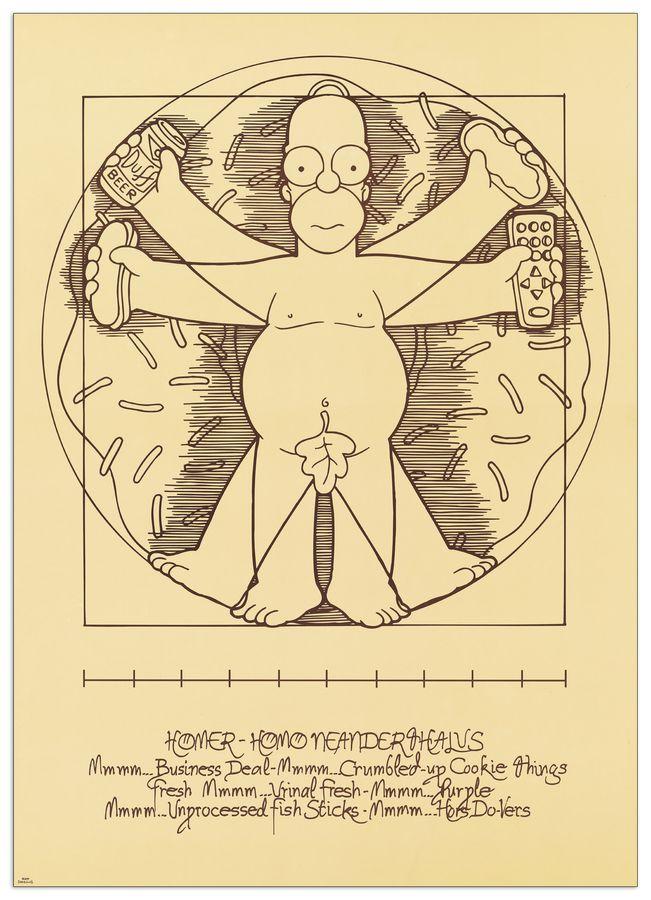 artopweb The Simpsons - Homer Vetruviano Decorative MDF Panel (50x70cm)