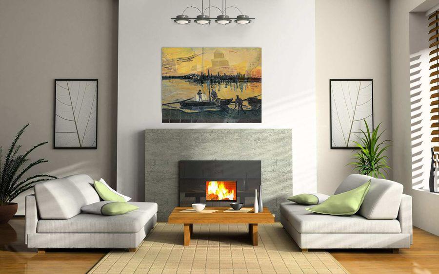 Artopweb Van Gogh - Arles Le Port Le Soir Decorative MDF Panel (100x72cm)