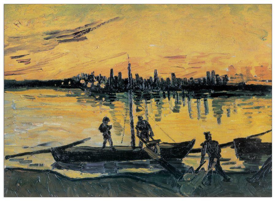 artopweb Van Gogh - Arles Le Port Le Soir Decorative MDF Panel (100x72cm)