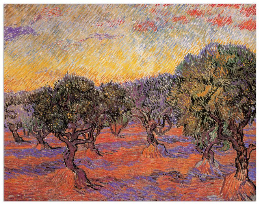 artopweb Van Gogh - Olive Tree Grove Decorative MDF Panel (140x109cm)