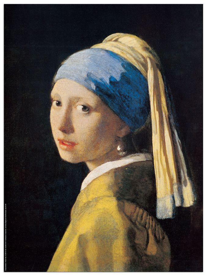 artopweb Vermeer - Ragazza Con L'orecchino Di Perla Decorative MDF Panel (60x80cm)