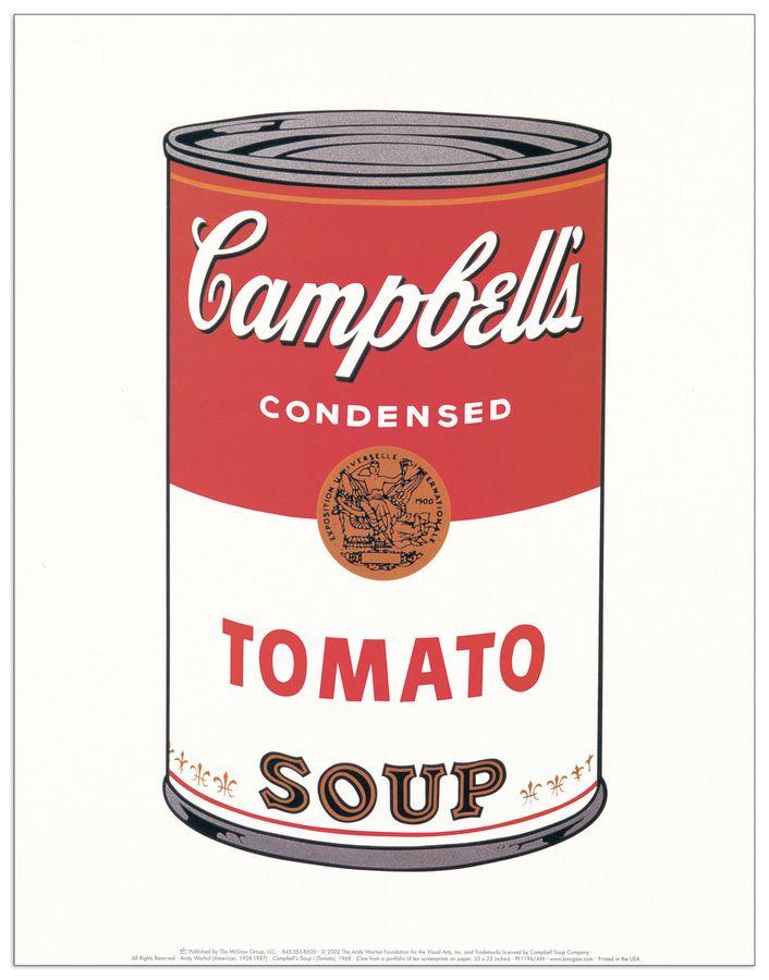 artopweb Warhol - Campbell's Soup (Tomato 1968) Decorative MDF Panel (28x35cm)