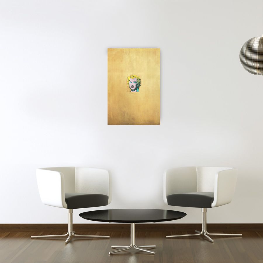 Artopweb Warhol - Marilyn Monroe Dorata 1962 Decorative MDF Panel (52x76cm)