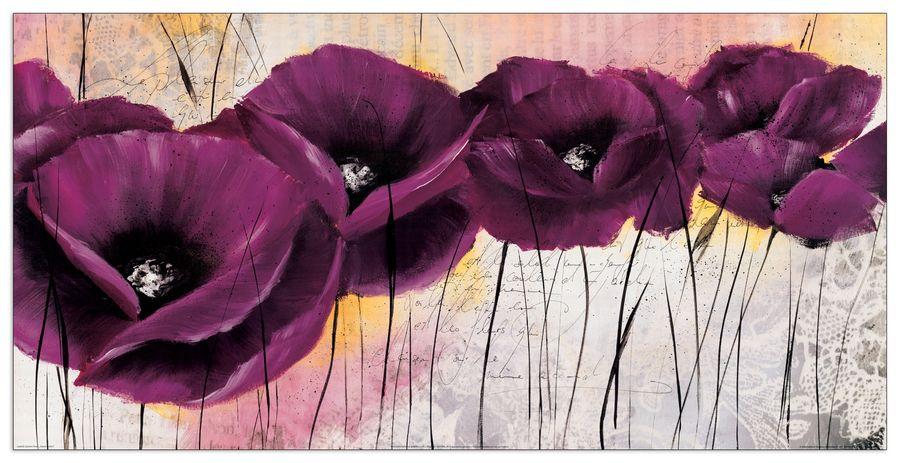 artopweb Zacher-finet - Pavot Violet II Decorative MDF Panel (100x50cm)