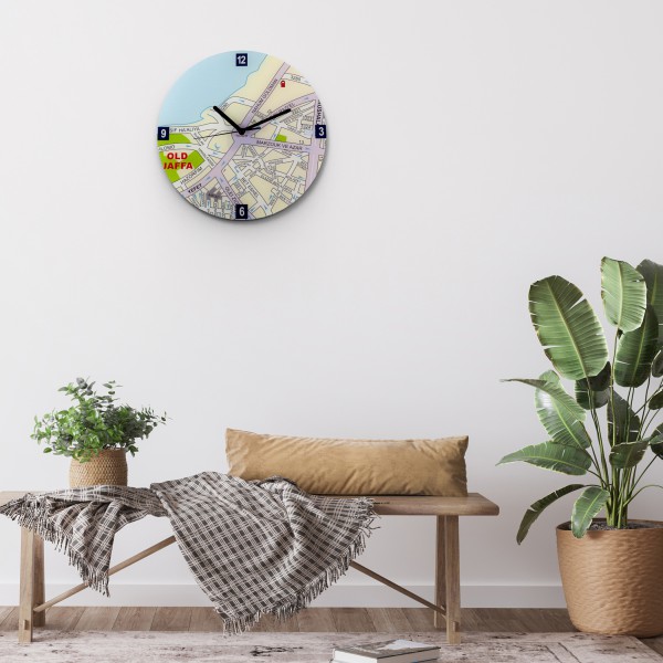 Artori Design Jaffa Map Wall Clock – English