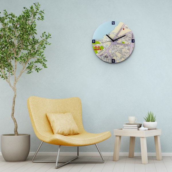 Artori Design Jaffa Map Wall Clock – English