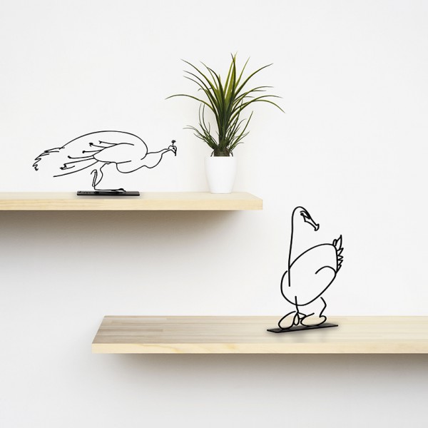 Artori Design Wanetik Art – Peacock Metal Sculpture