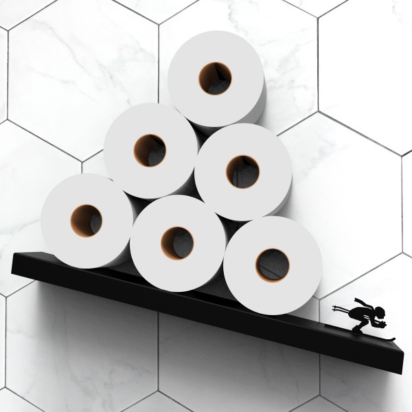 artori design Avalanche Ski – Metal diagonal shelf for toilet paper rolls