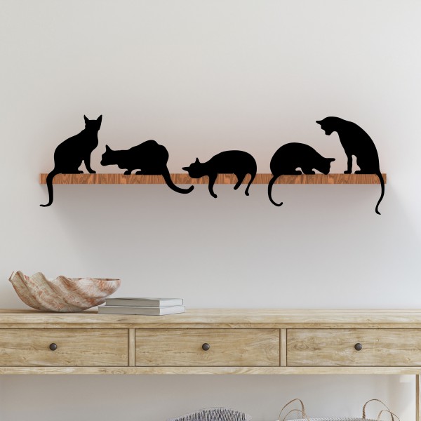 Artori Design Cat’s Meow – Set Of 5 Adorable Cats’ Silhouettes For Decoration