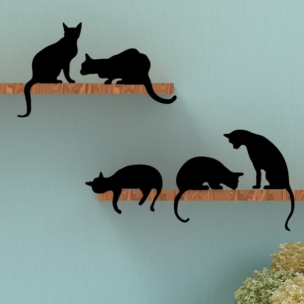 Artori Design Cat’s Meow – Set Of 5 Adorable Cats’ Silhouettes For Decoration