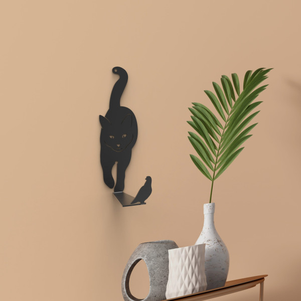 Artori Design Feline Felon Rack – Black Metal Cat Hook For Bags Coats Umbrellas Etc