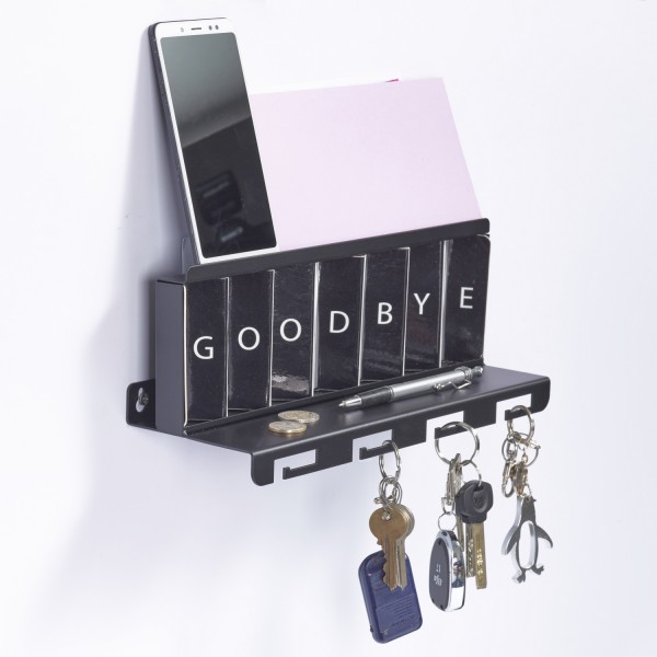 artori design Greetings – Interactive Metal Key Shelf for the house entryway