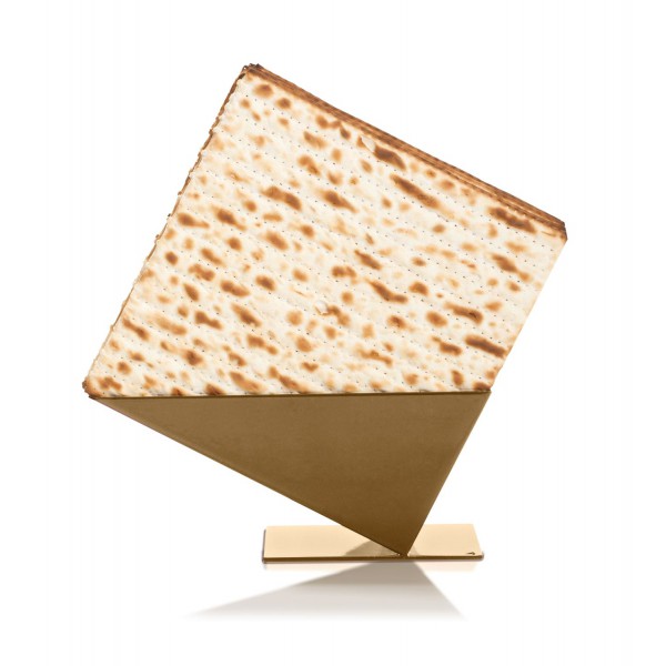 Artori Design Pyramid Matzah Tray / Matzah Holder For Pesach Matsos – Gold/Silver