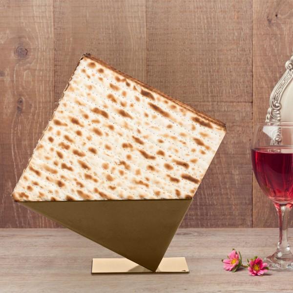 artori design Pyramid Matzah Tray / Matzah Holder for Pesach Matsos – Gold/Silver