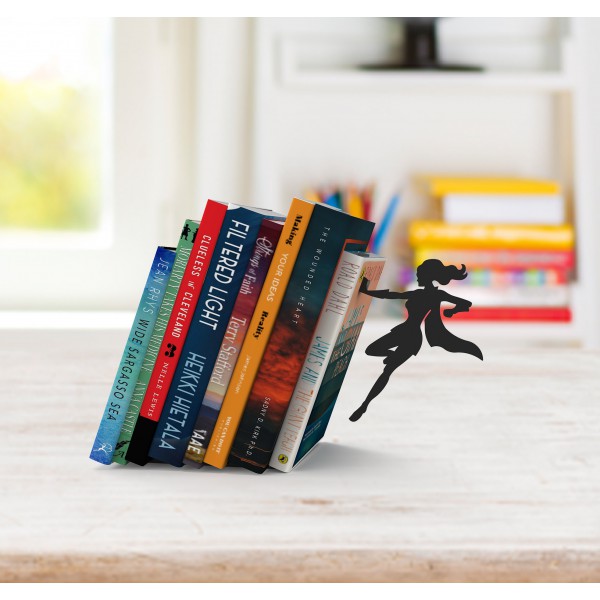 artori design Supergal Bookend – Metal Bookend Featuring a Superhero Female Character