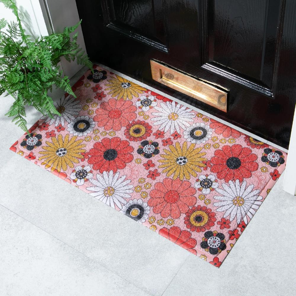 artsy doormats 70’s Style Floral Doormat x Hannah Maria Designs