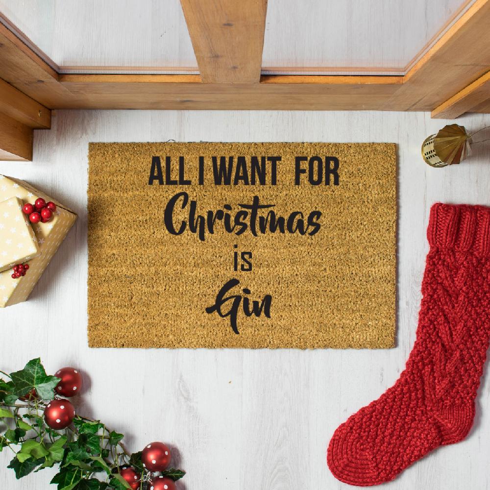 artsy doormats All I Want For Christmas Is Gin Doormat