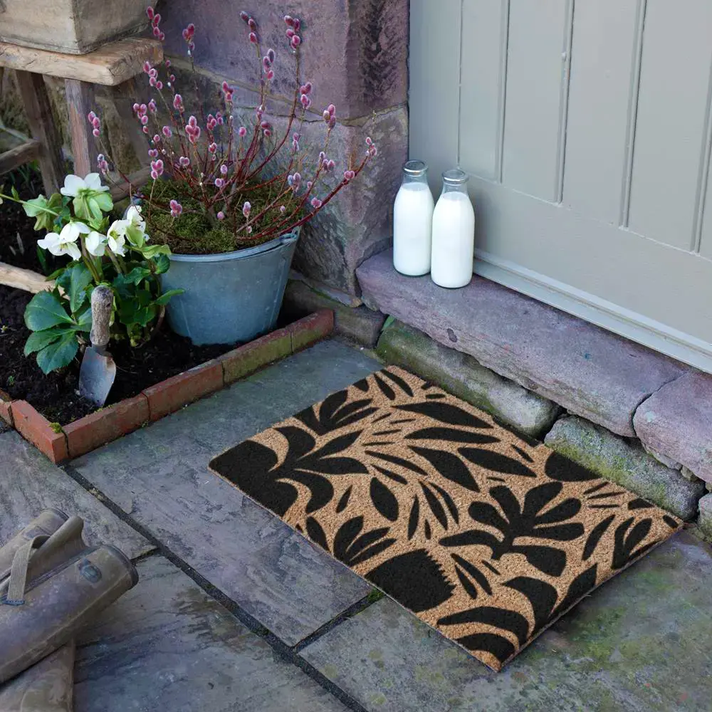 Artsy Doormats Abstract Leaf Pattern Doormat