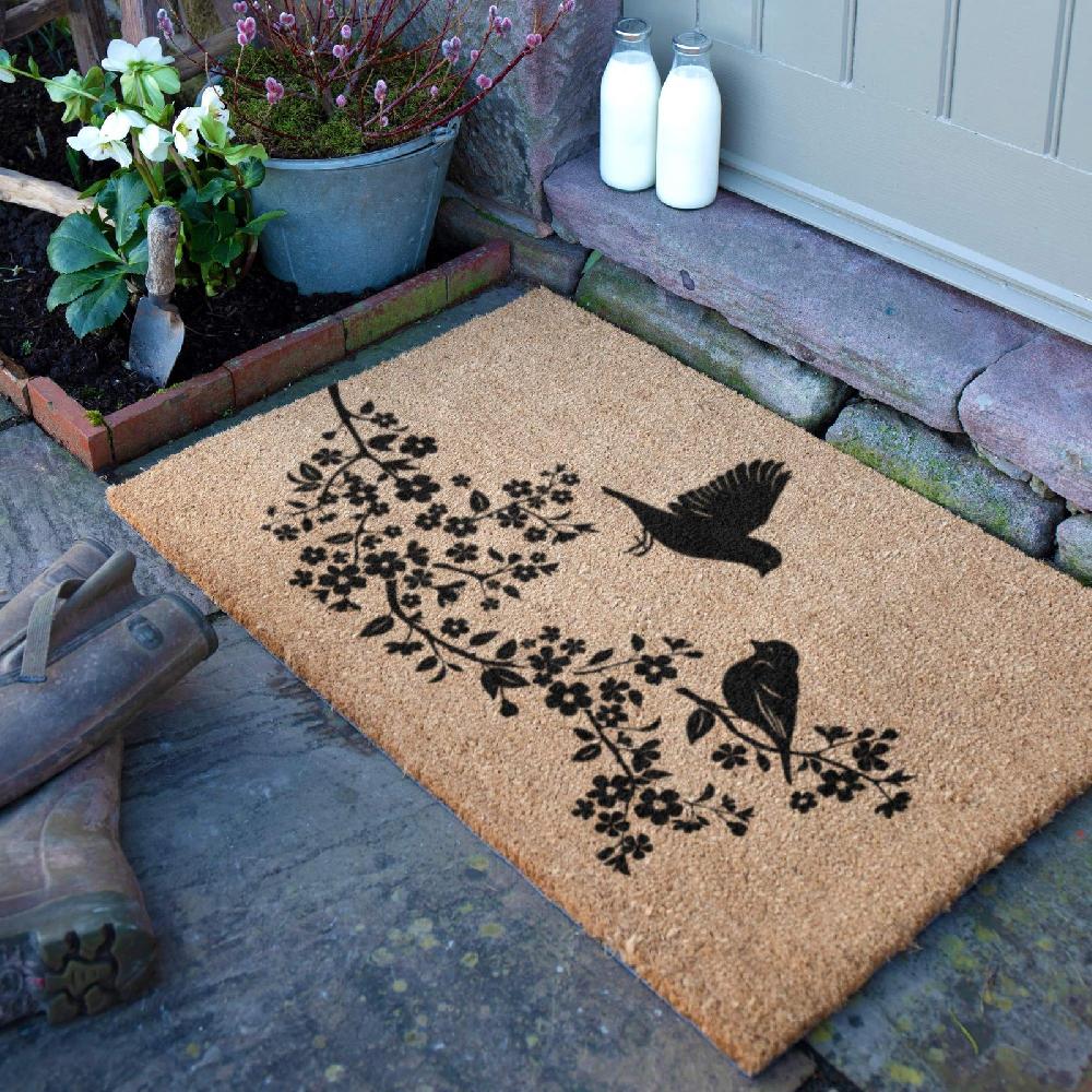 artsy doormats Birds On A Tree Doormat (90 x 60cm)