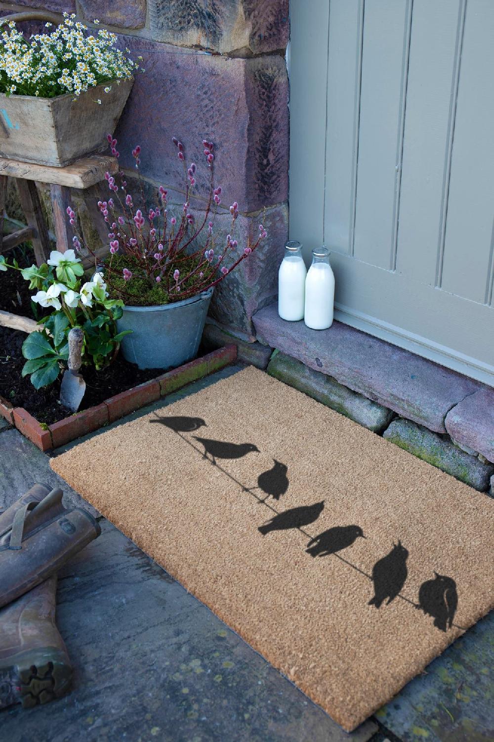 Artsy Doormats Birds On Wire Doormat (90 X 60cm)