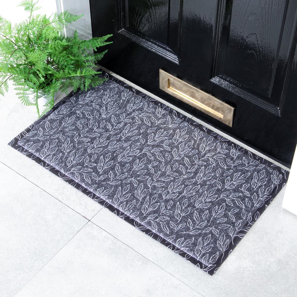 artsy doormats Blue Leaf Pattern Doormat (70 x 40cm)