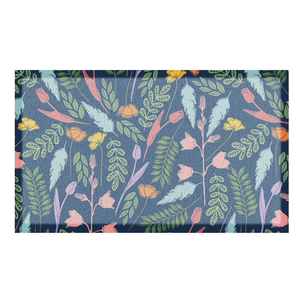 Artsy Doormats Blue Leaves Doormat (70 X 40cm)