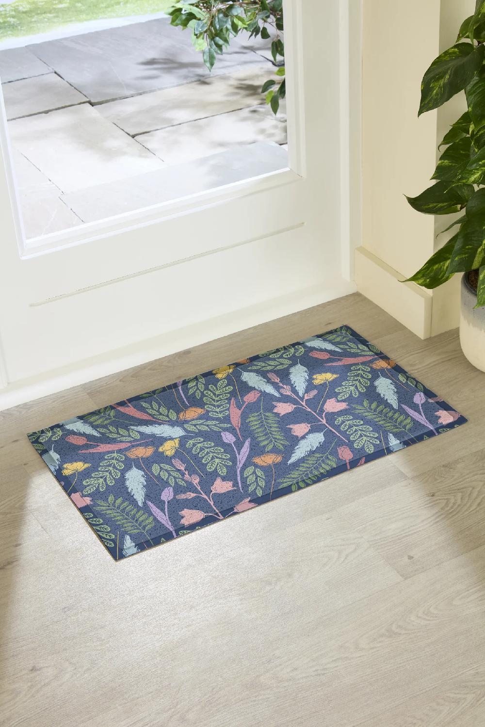 artsy doormats Blue Leaves Doormat (70 x 40cm)