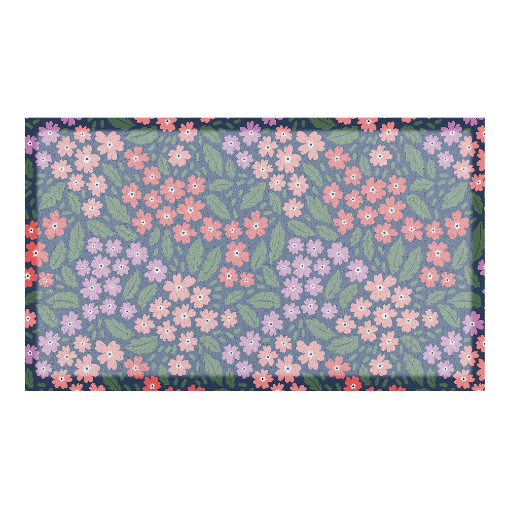 Artsy Doormats Blue & Pink Floral Doormat (70 X 40cm)