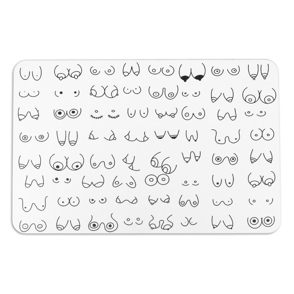 Artsy Doormats Boobs White Stone Non Slip Bath Mat