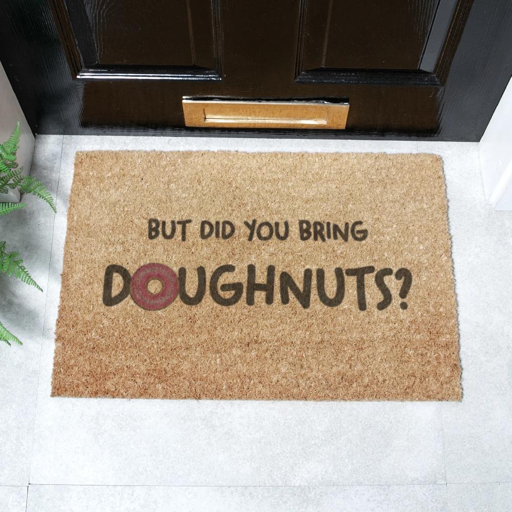 artsy doormats But Did You Bring Doughnuts Doormat