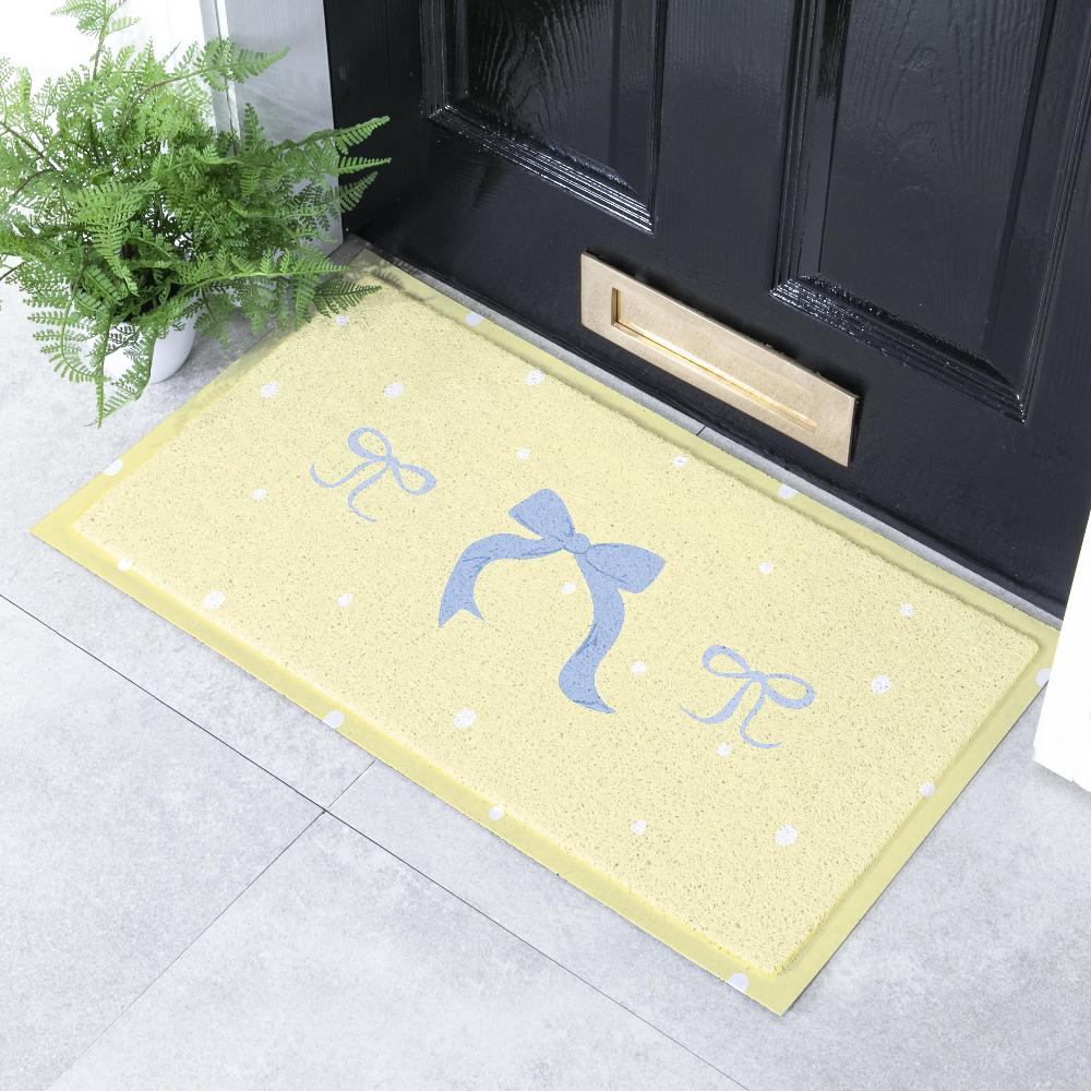 Artsy Doormats Butter Yellow Bow Doormat (70 X 40cm)