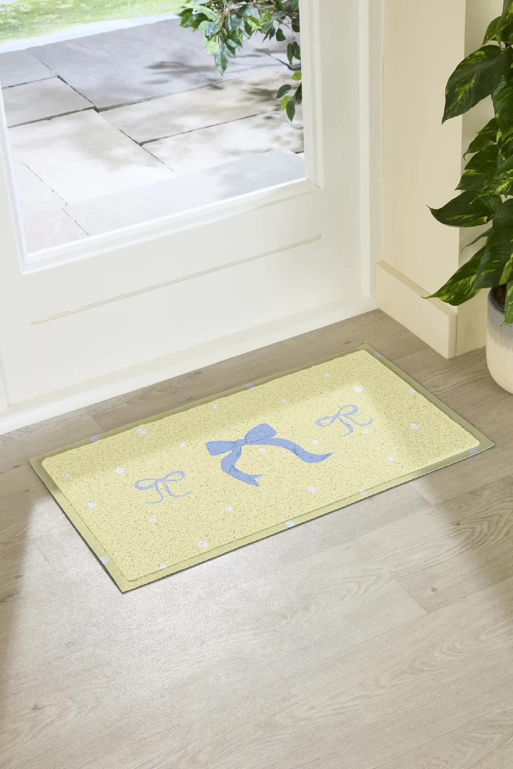 artsy doormats Butter Yellow Bow Doormat (70 x 40cm)