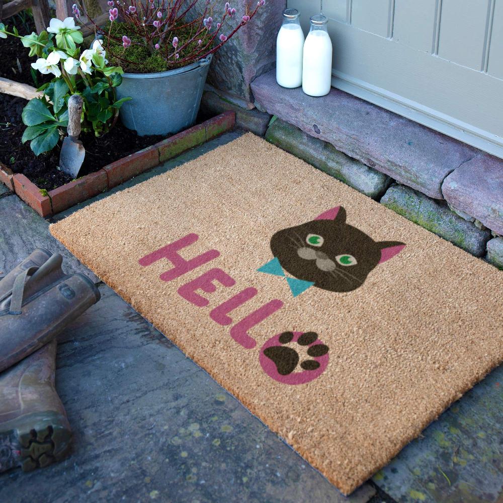artsy doormats Cat Hello Doormat (90 x 60cm)