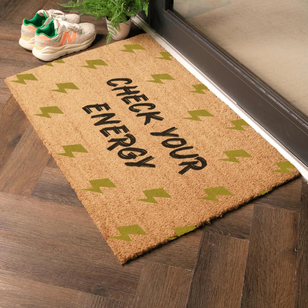 Artsy Doormats Check Your Energy Doormat (90 X 60cm)