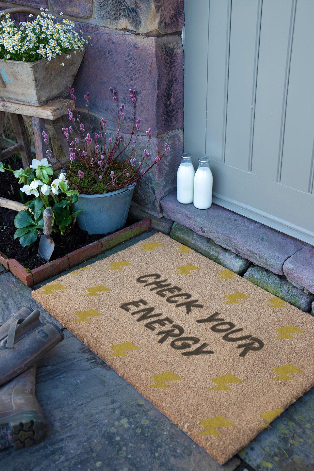 Artsy Doormats Check Your Energy Doormat (90 X 60cm)