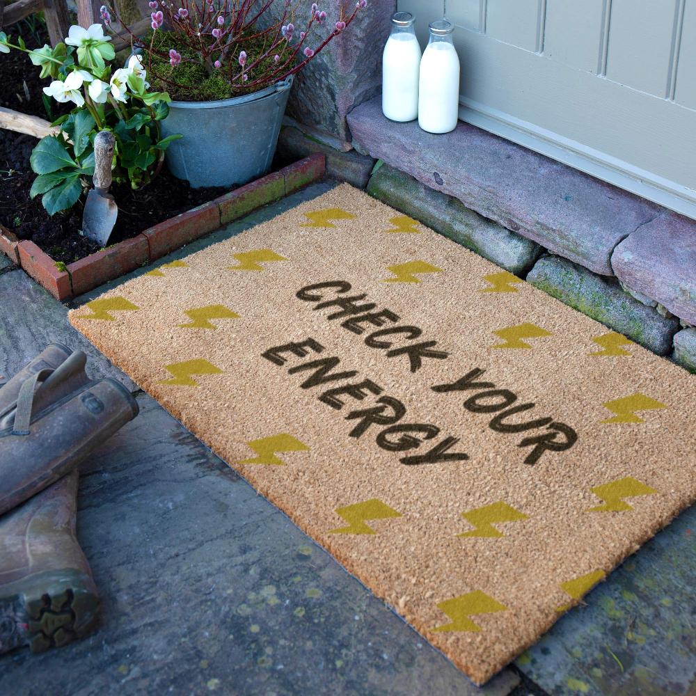 artsy doormats Check Your Energy Doormat (90 x 60cm)