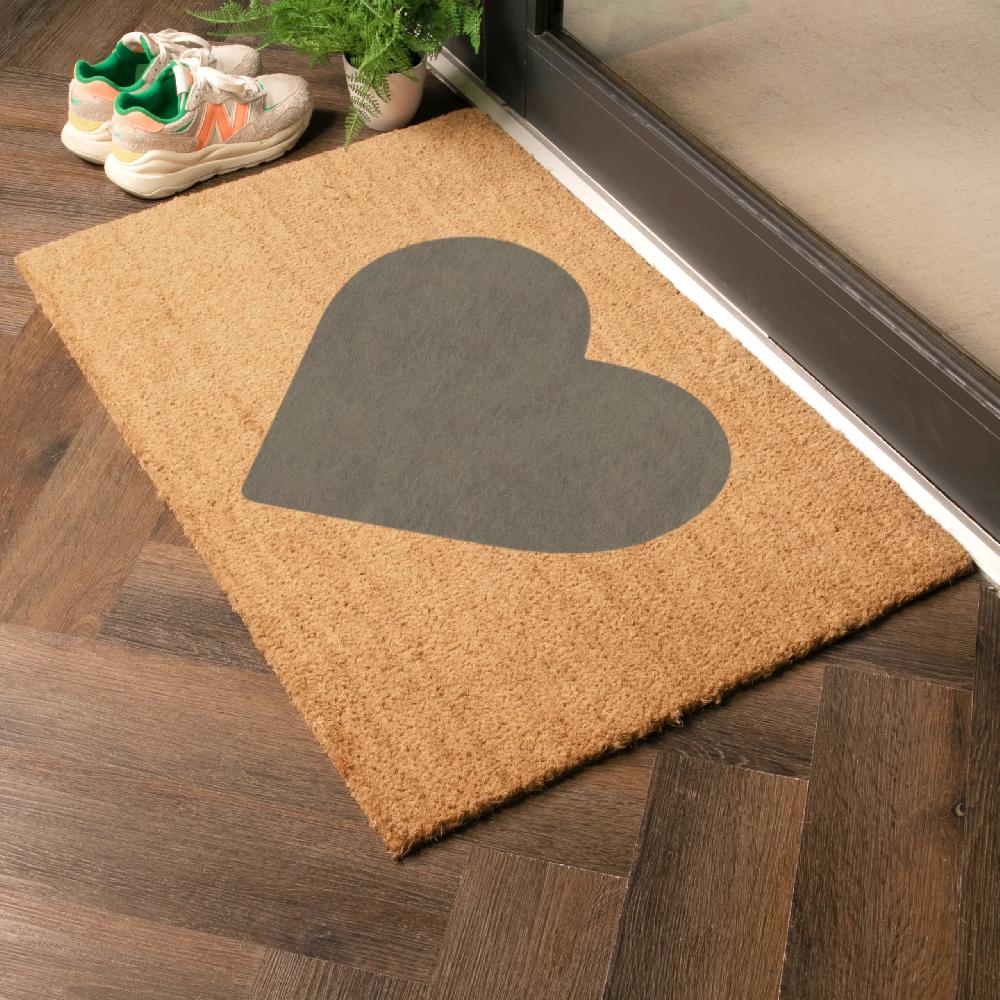 Artsy Doormats Country Grey Heart Large Doormat