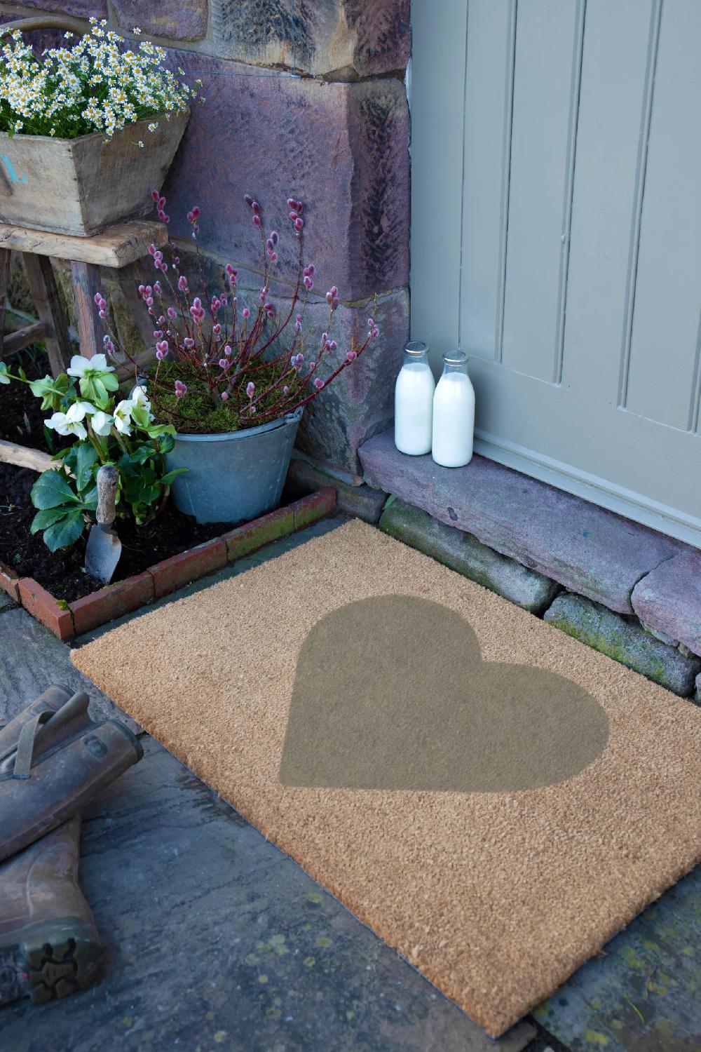 Artsy Doormats Country Grey Heart Large Doormat