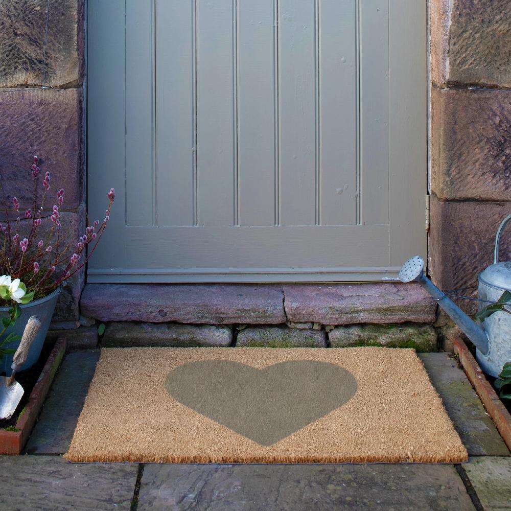 Artsy Doormats Country Grey Heart Large Doormat