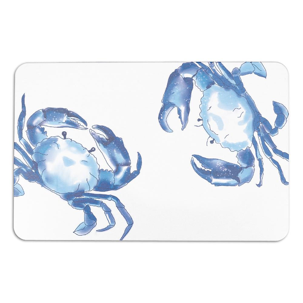 Artsy Doormats Crabs White Non Slip Stone Bath Mat