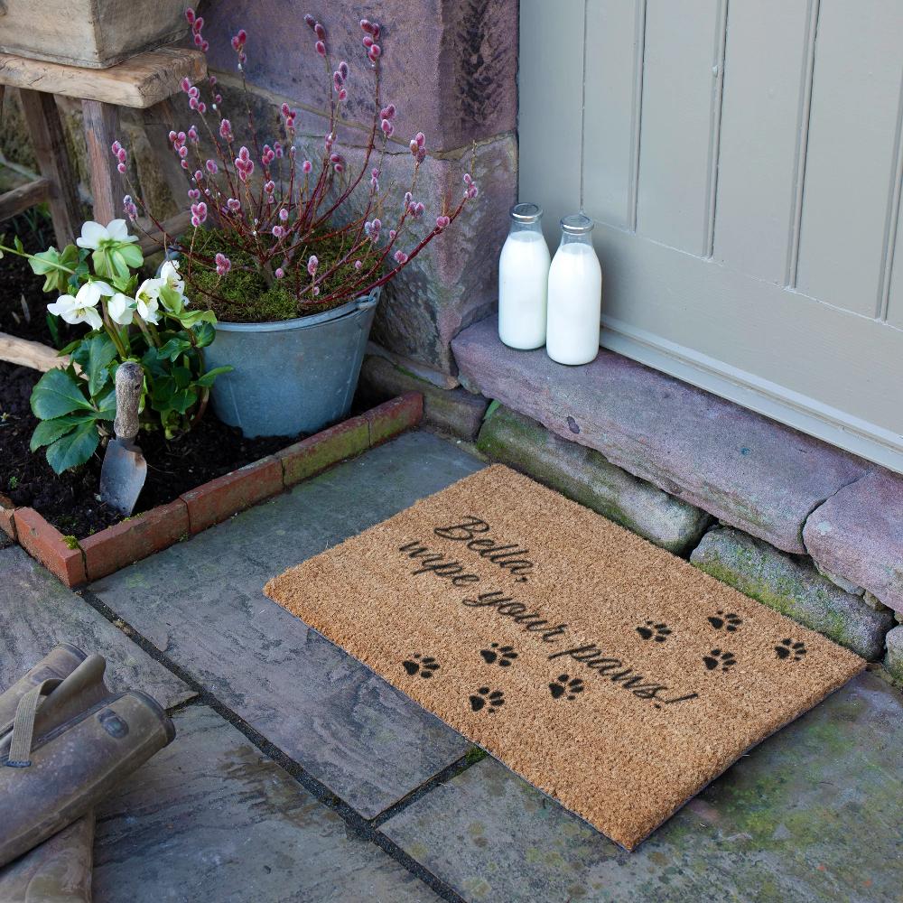 Artsy Doormats Dog Wipe Your Paws Custom Doormat