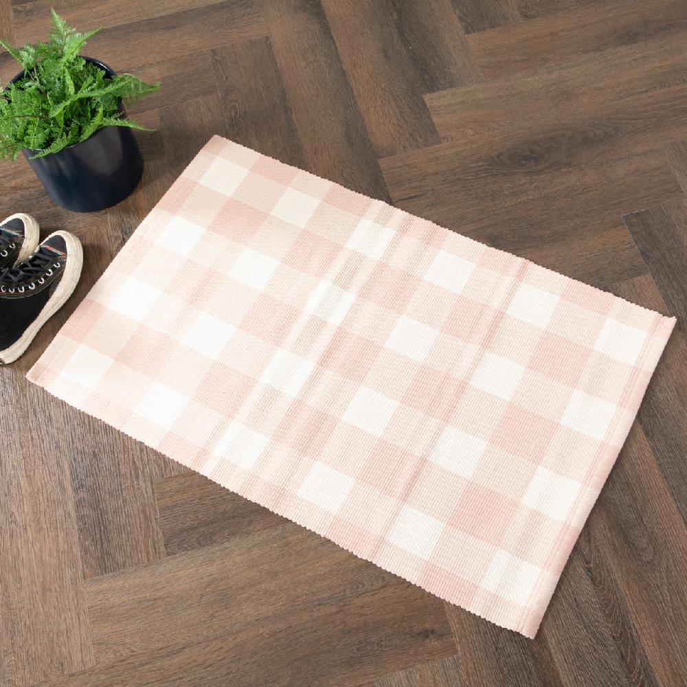 Artsy Doormats Dusky Pink Check Bottom Layer Mat