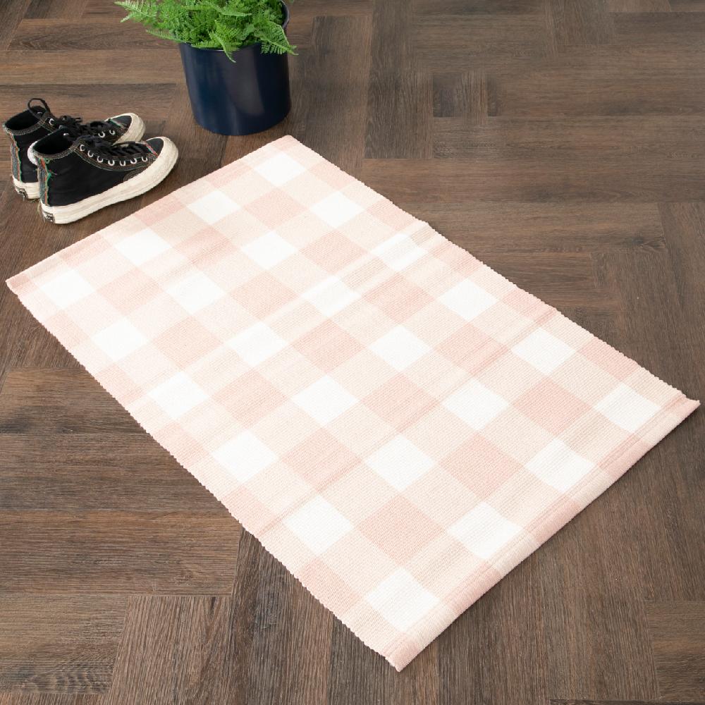 artsy doormats Dusky Pink Check Bottom Layer Mat