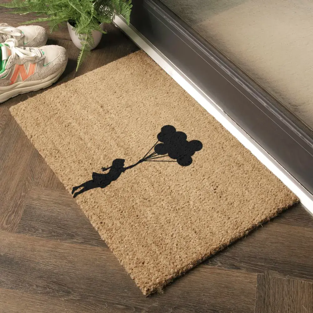 Artsy Doormats Flying Balloon Girl Doormat