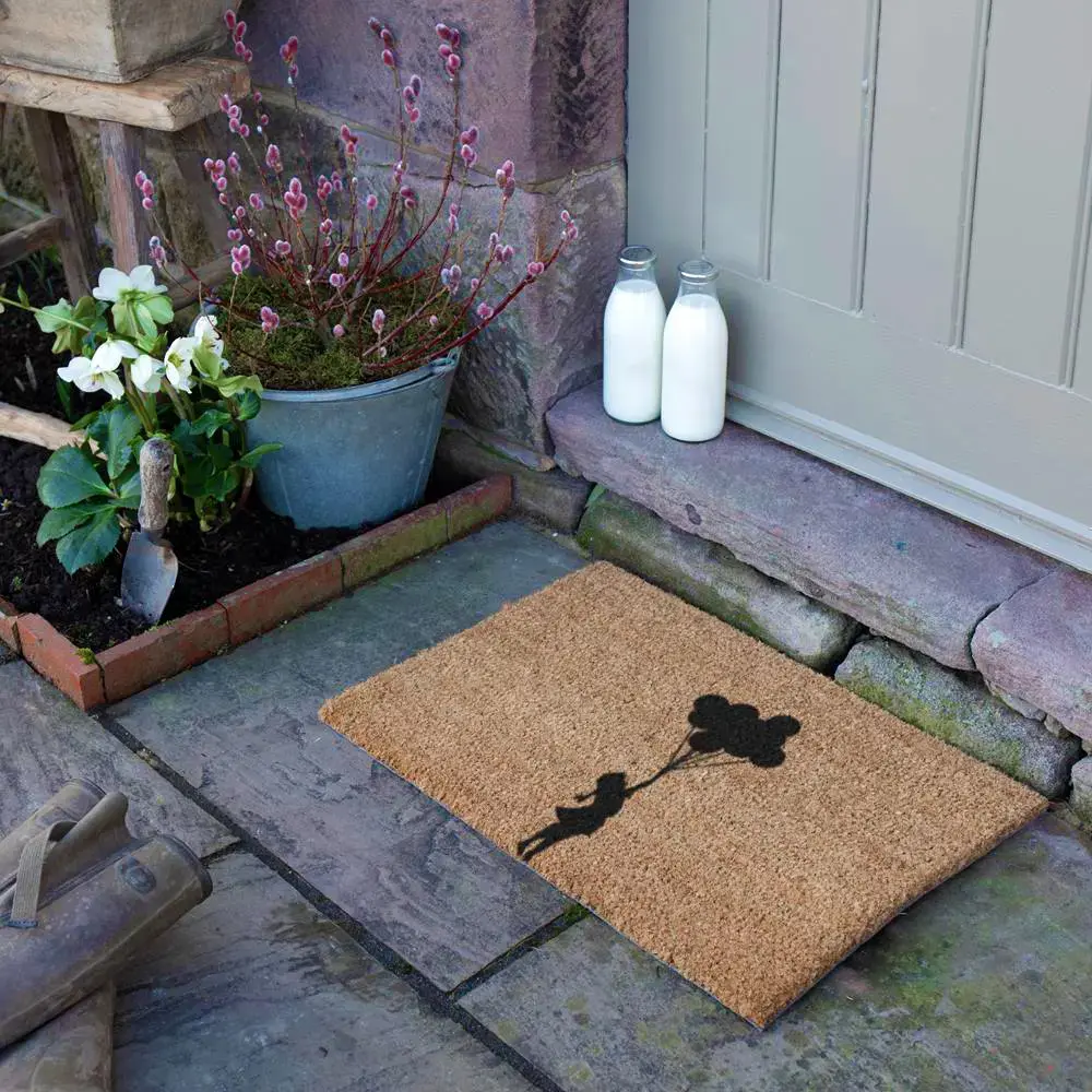 Artsy Doormats Flying Balloon Girl Doormat
