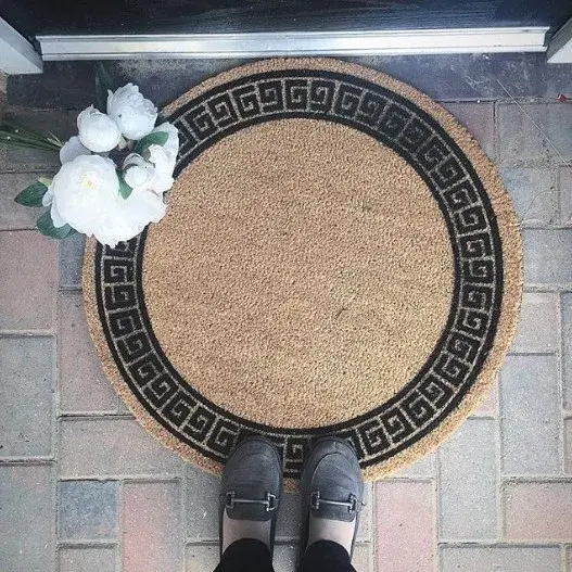 Artsy Doormats Greek Border Circle Doormat