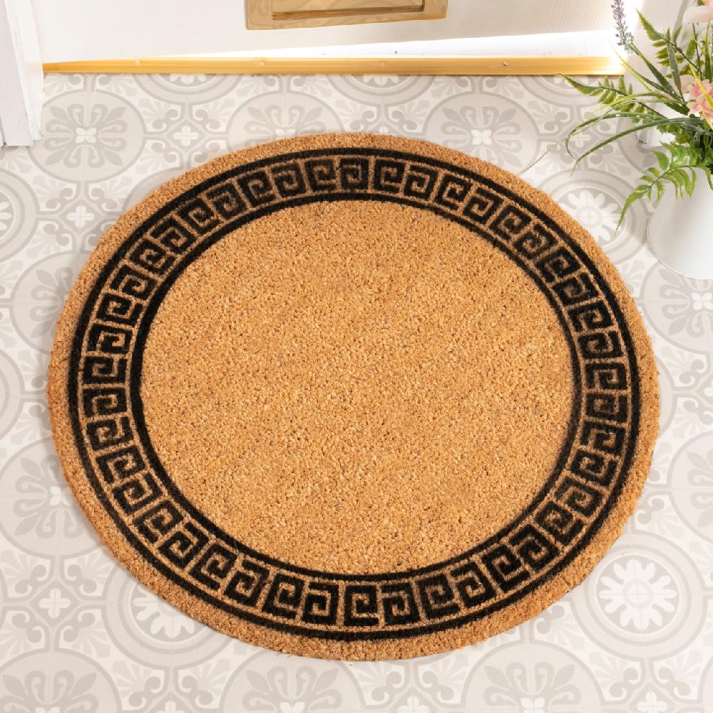 artsy doormats Greek Border Circle Doormat