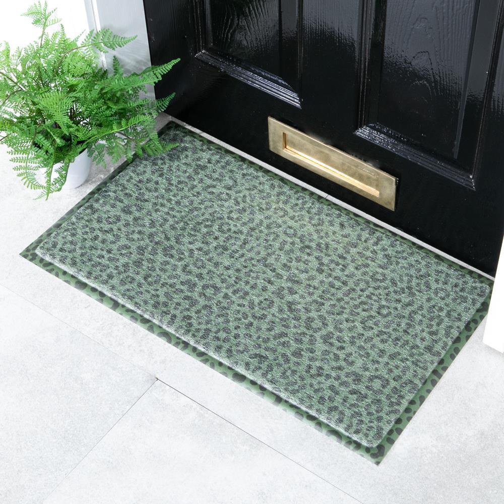 artsy doormats Green Leopard Doormat (70 x 40cm)