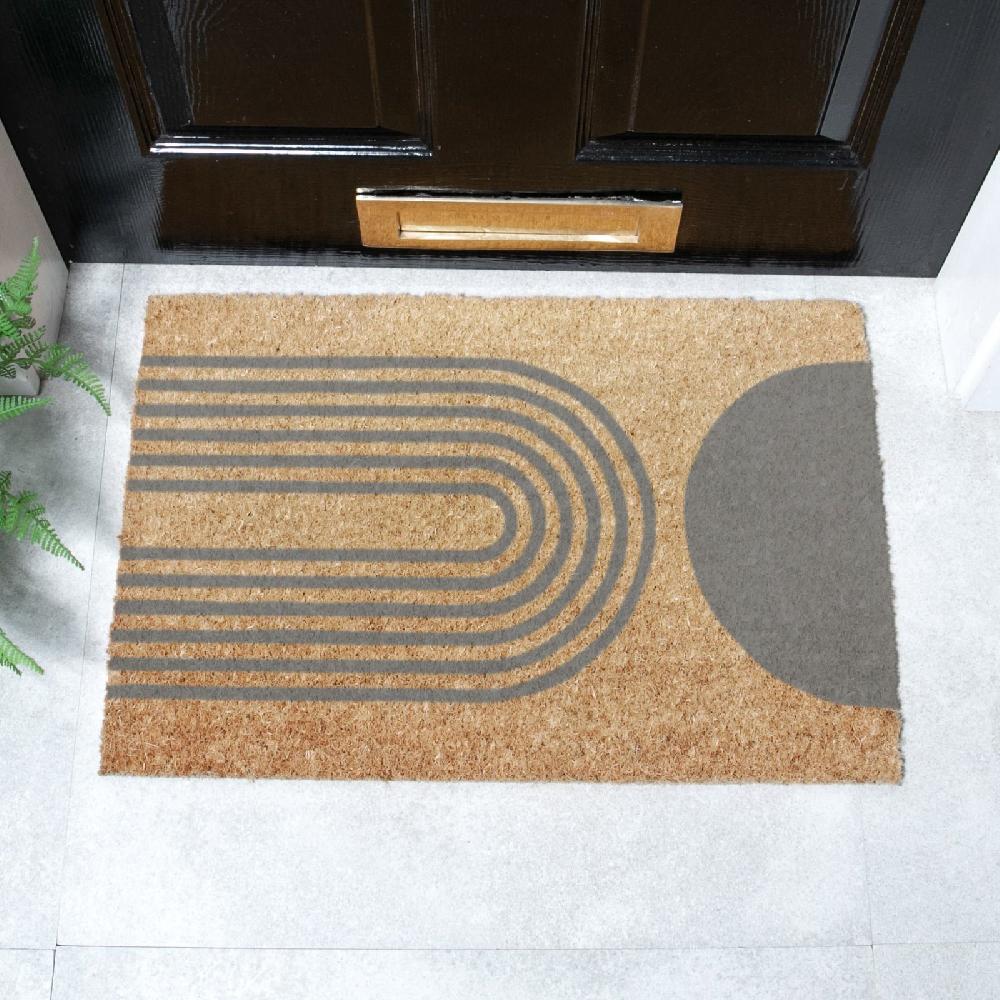 artsy doormats Grey Abstract Half Moon Doormat